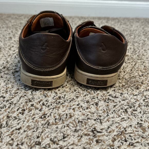 OLUKAI Kahu Pahaha Leather Sneakers Men's Size 10 Brown Lace Up - Picture 8 of 9